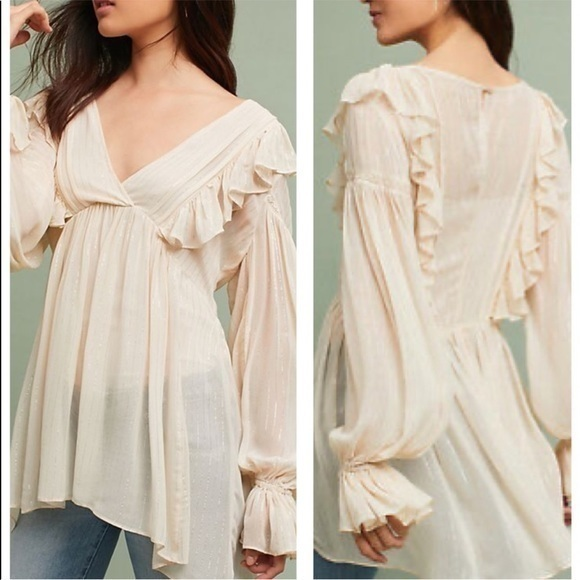 Anthropologie‎ Maeve Wynne Tunic Blouse Size 2 - Picture 1 of 10